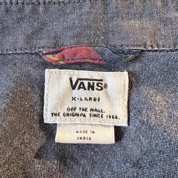 Vans Off The Wall Men's Plaid Shirt - Red and Blue Skater Casual - Picture 2 of 7